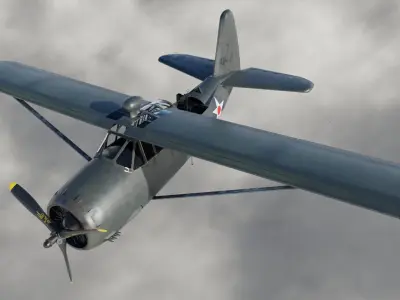 Curtiss Owl - WW2 Plane Low-poly 3D model