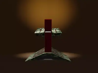 Battle Glider mecha Low-poly 3D model