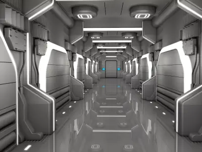 Sci Fi Corridor Laboratory 3D model buy