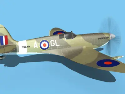 Supermarine Spitfire MkXII V05 3D model