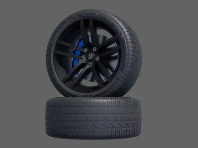 3d Wheel Model of Bridgestone POTENZA SPORT AS Low-poly 3D model