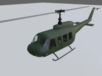 Helicopter - Chopper - Vietnam - Helicoptero Low-poly 3D model