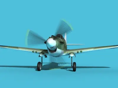 Curtiss P-40B Tomahawk V12 Australia 3D model