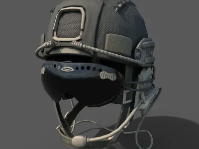 Military helmet soldier scifi  Low-poly 3D model