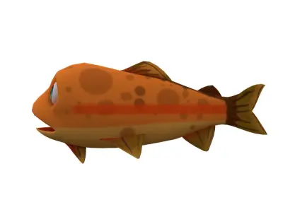 Rainbow Trout Fish Cartoon Animated Low-poly 3D model