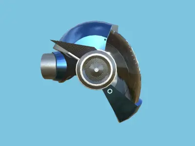 SciFi Helmet 03 - Steel Blue - Character Design Fashion Low-poly 3D model