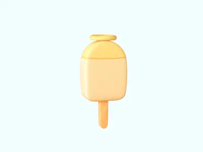 LowPoly Kawaii Angel Ice Cream Low-poly 3D model