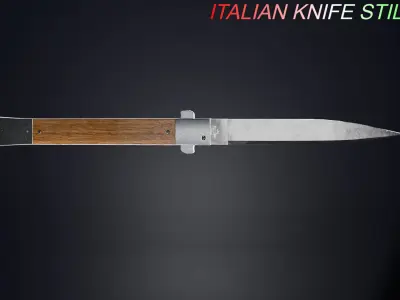 Italian Knife Stiletto Low-poly 3D model