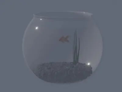 Round Aquarium with GoldFish 3D model