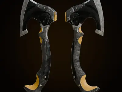 Metal Axe Low-poly 3D model