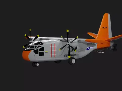 Hiller X-18 - TILTWING EXPERIMENTAL AIRCRAFT - 3D model