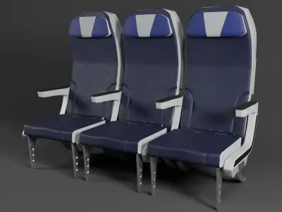 Airplane Seat Low-poly 3D model