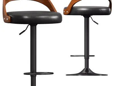Levede 1x Bar Stools Kitchen Gas Lift Wooden Beech Stool  Free 3D model