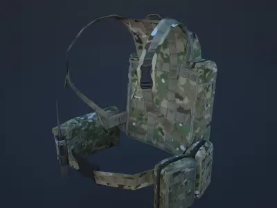 backpack multicam Low-poly 3D model