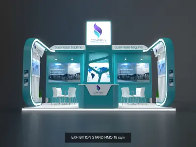 EXHIBITION STAND PACKAGE 02 3D Model Collection