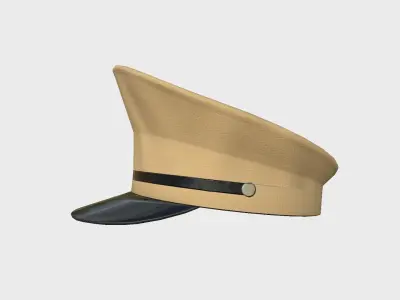 Police Cap 06 Beige - Military Character Design Fashion Low-poly 3D model