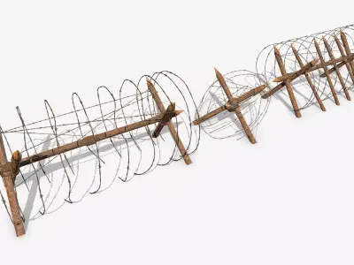 Barbed Wire Obstacle 3D model