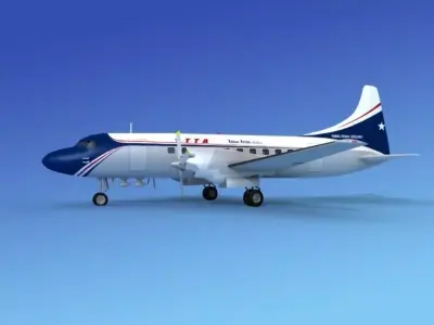 Convair CV-580 Trans Texas 3D model
