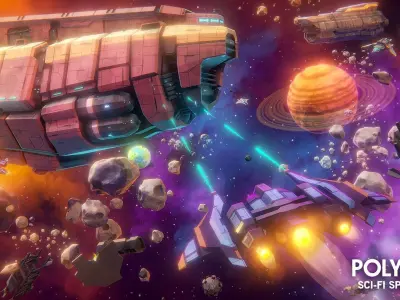 POLYGON - Sci-Fi Space Low-poly 3D model