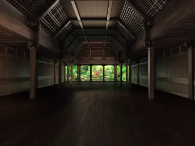 Japanese-Chinese Temple Low-poly 3D model