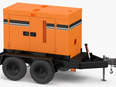 Generator Trailer Clean and Dirty 3D model