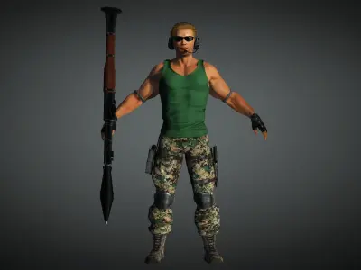 AAA Military Male Character 10 Low-poly 3D model