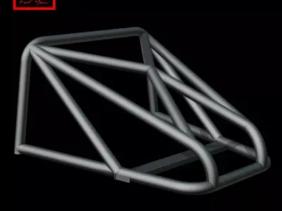 Roll cage for a racing pickup truck 3D model