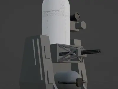 Phalanx CIWS Antiaircraft Gatling Gun  3D model