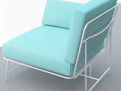 Chair outdoor lounge Low-poly 3D model