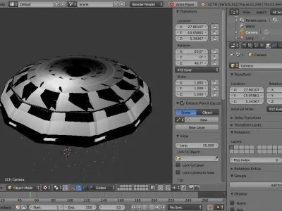 Spaceship Flying saucer Low-poly 3D model