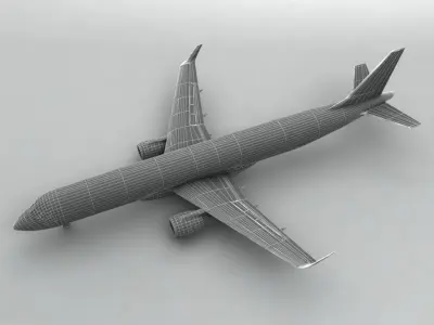 Embraer ERJ 195 - Generic White Low-poly 3D model