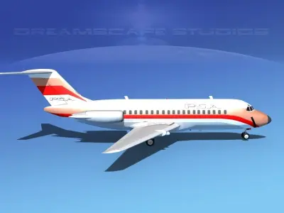 Douglas DC-9-15 PSA 3D model