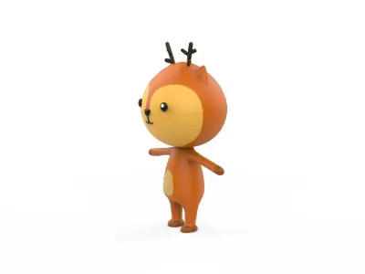 Stylized Character 001 Deer  Low-poly 3D model