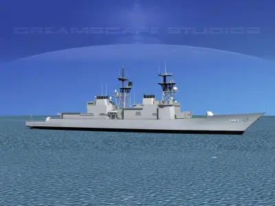 Spruance Class DD981 USS Hancock 3D model