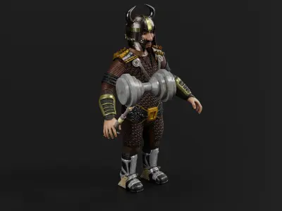 Dwarf Low-poly 3D model