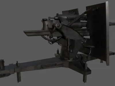 88 Flak Gun WW2 Game-Ready Low-poly 3D model