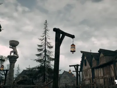 Fantasy Mystic Village Environment Low-poly 3D model