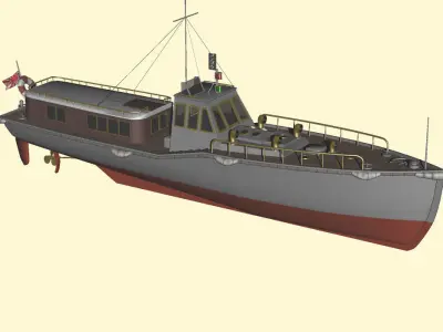 Imperial Japanese Navy 15m Secretary boat Free 3D model