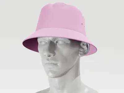 Bucket Hat - Pink PBR 4K Low-poly 3D model