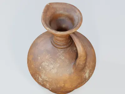 Ancient terracotta water jug 3D model