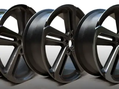 10 Lowpoly Car Wheels Low-poly 3D model