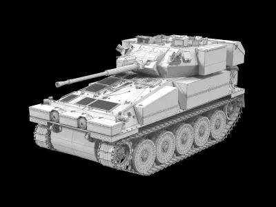 FV107 Scimitar Low-poly 3D model