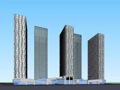 SU model of Poly high-rise office building building 3D model