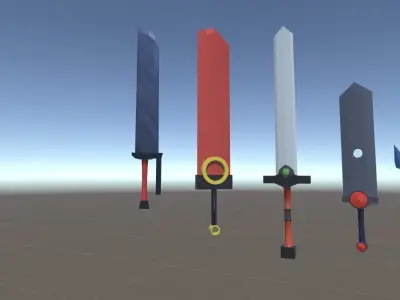 BA Sword Collection Low-poly 3D model