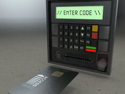 Access Control Panel Low-poly 3D model