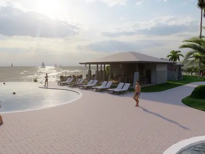 Hotel Beach 3D model