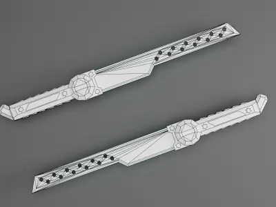 Stylized Battle Knife Free low-poly 3D model