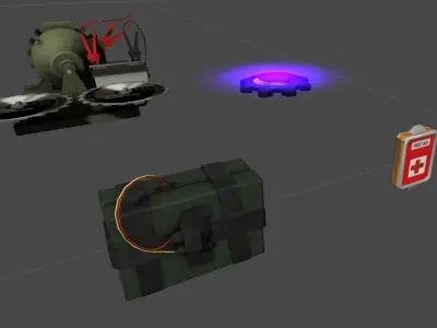 Sci-fi weapons Low-poly 3D model get