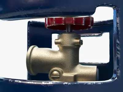 Gas Bottle Cylinder And Valve 3D model