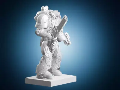 Space Marine Chainsaw Miniature 3D print model